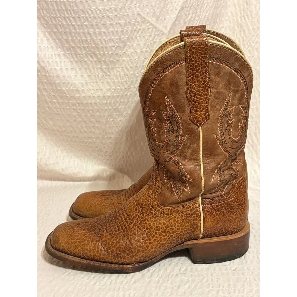 Cody James Handcrafted Mexico Bison Print Leather Western Cowboy Boots Men’s 7D